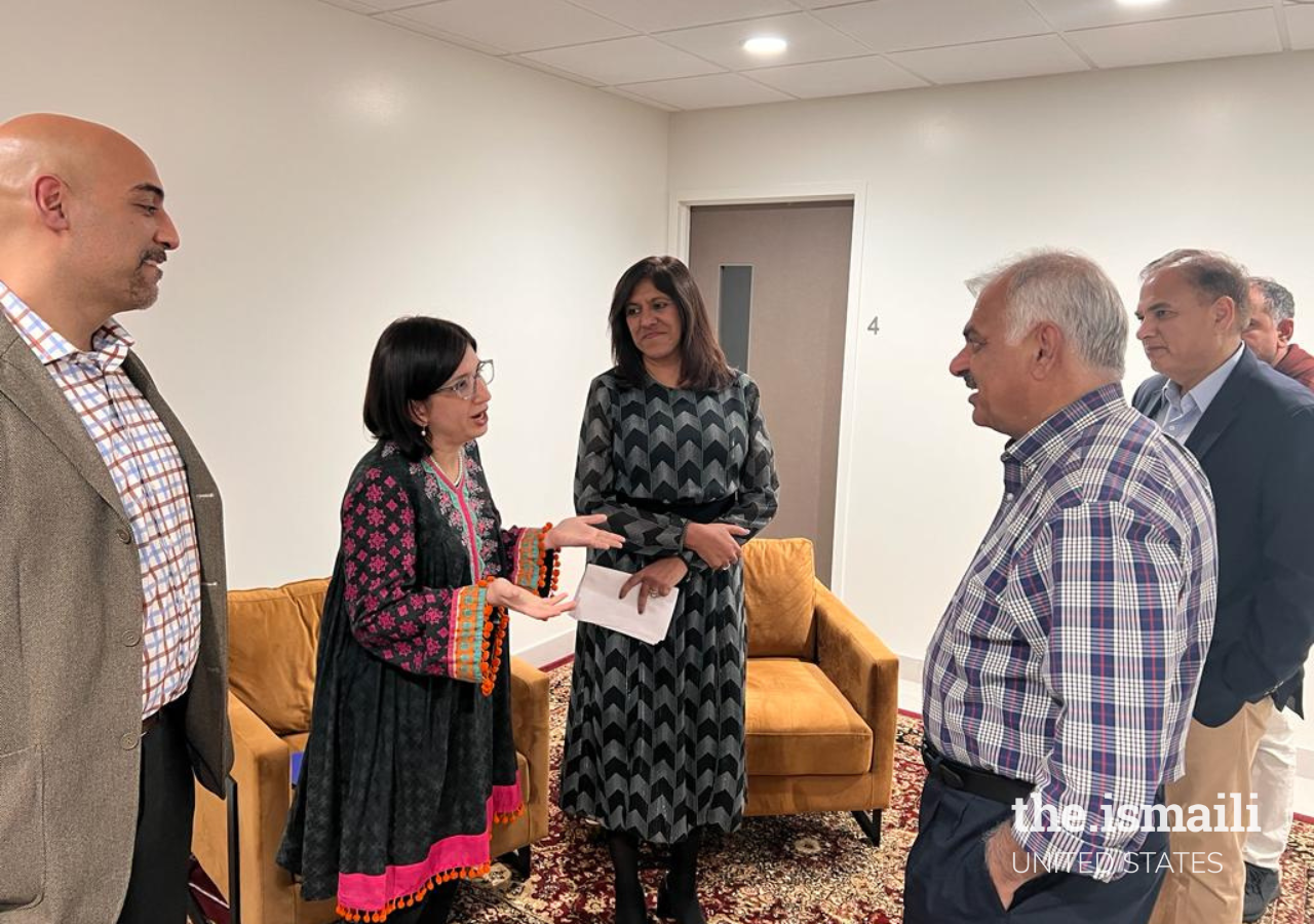 Faheem Noor Ali, Faheem Allibhoy and Sherina Ebrqahimn engaging with guests at the Sustainable Horizons IPN event.