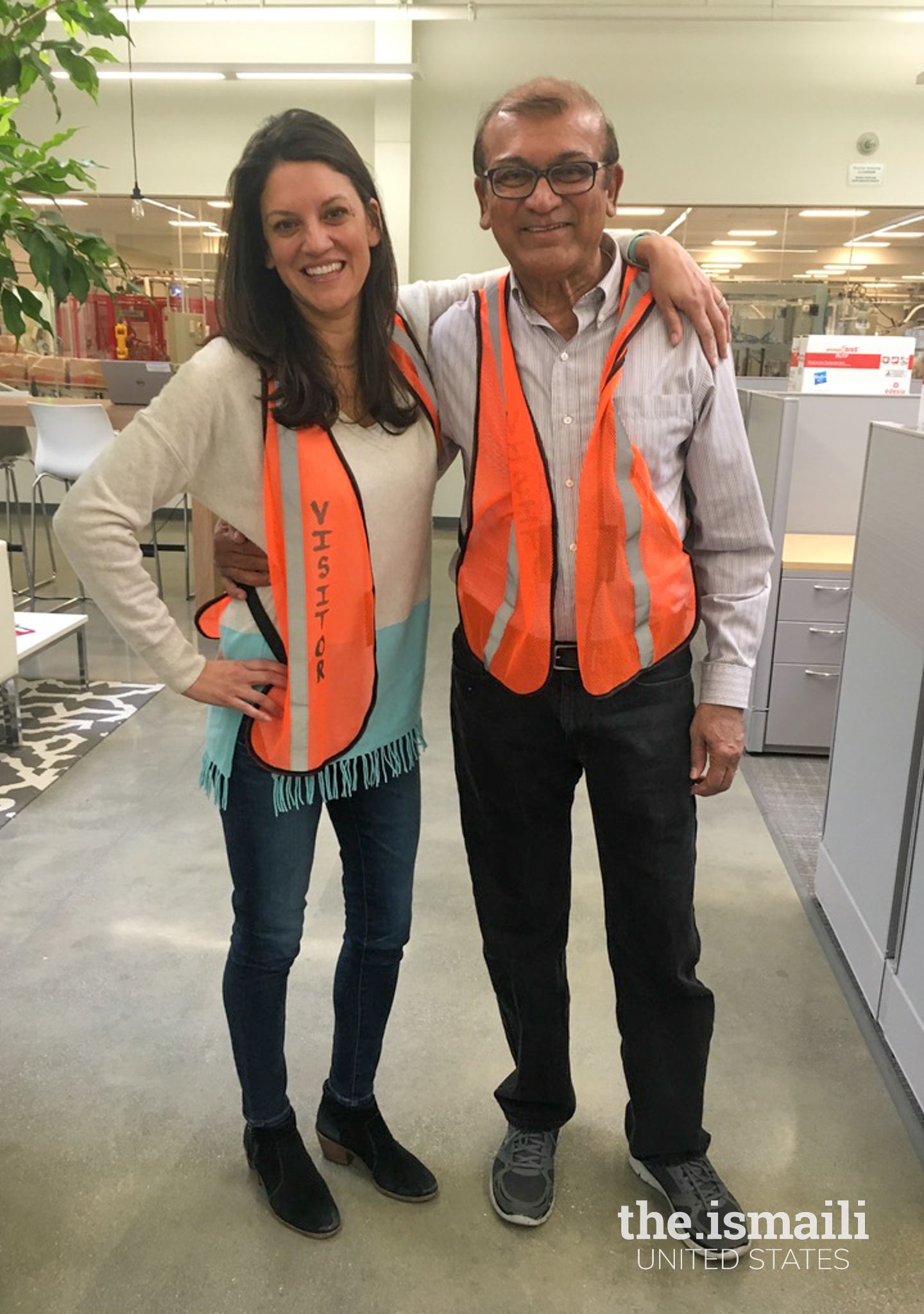  Navyn Salem with her father at her office