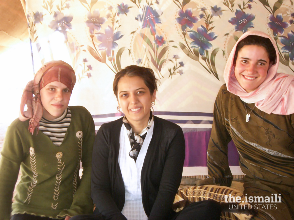 Henna with local bedouins near  Salamieh, Syria, during her  Golden Jubilee Time and Knowledge placement to assess the reach of microfinance products.