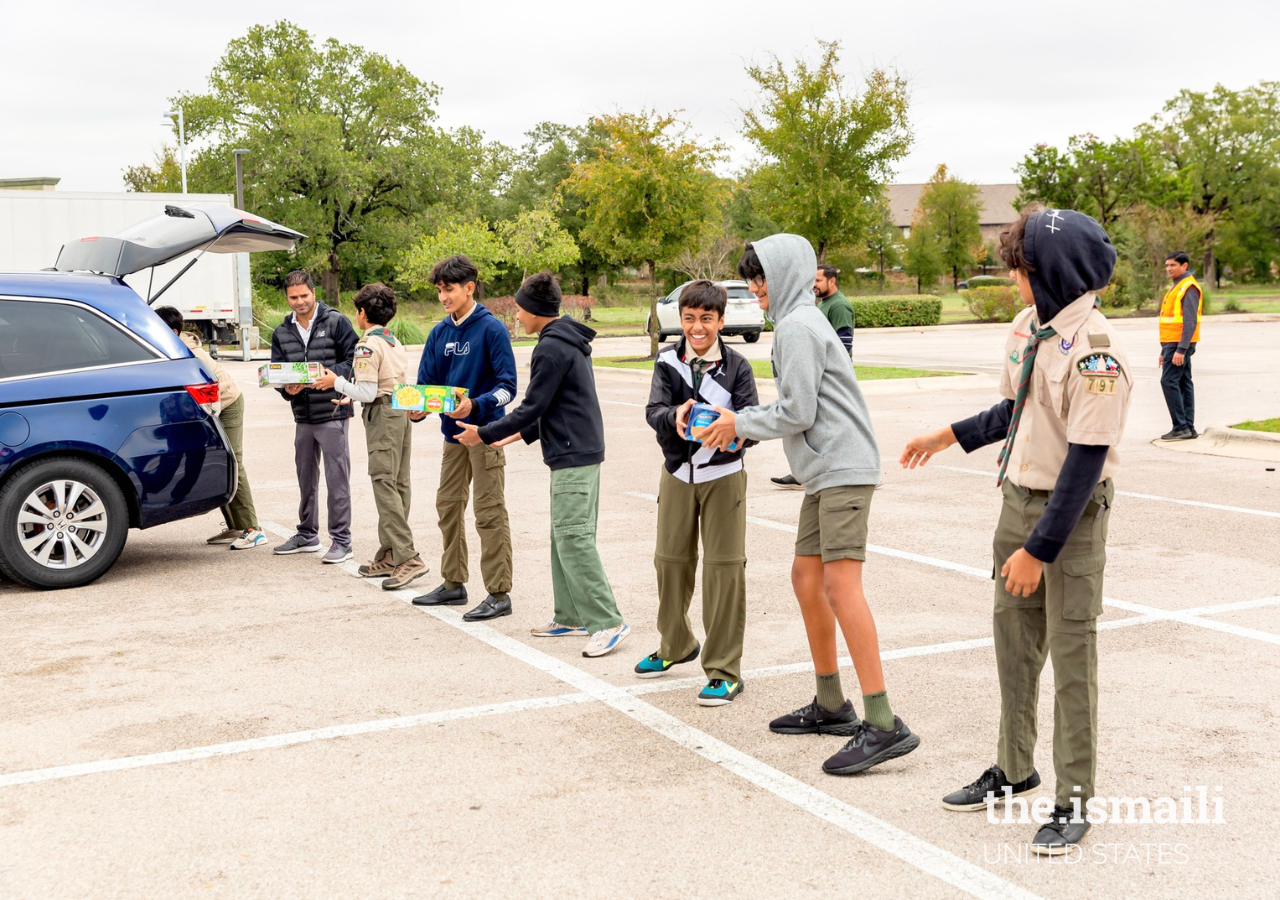 Boy Scout Troop 797 is supporting the Share You Holiday Food Drive at the Ismaili Jamatkhana, Austin. 