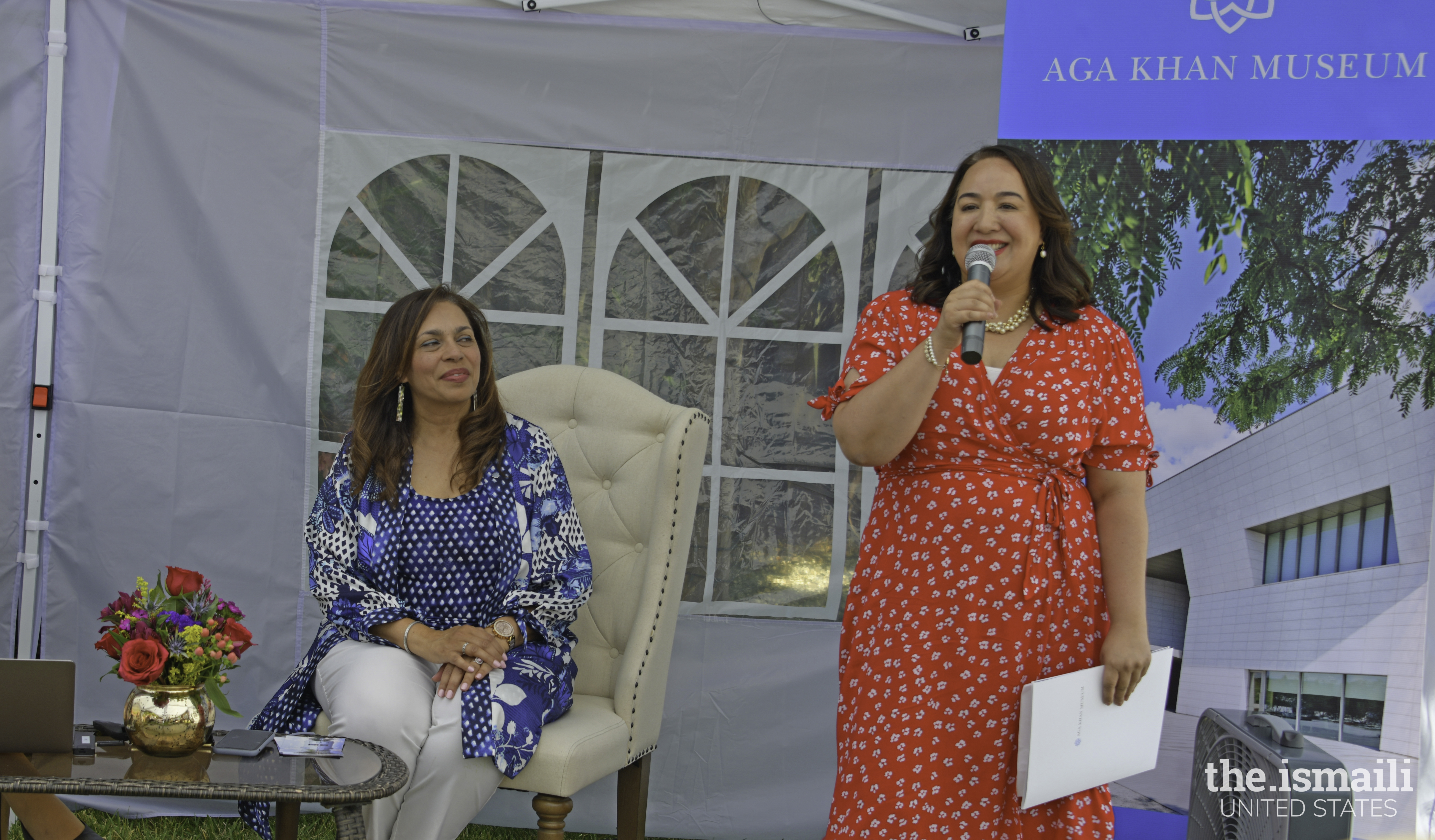 Tazim Hirji, Development Manager at the Aga Khan Museum, welcomed the group with Fatima Jinnah to begin the donor presentation.