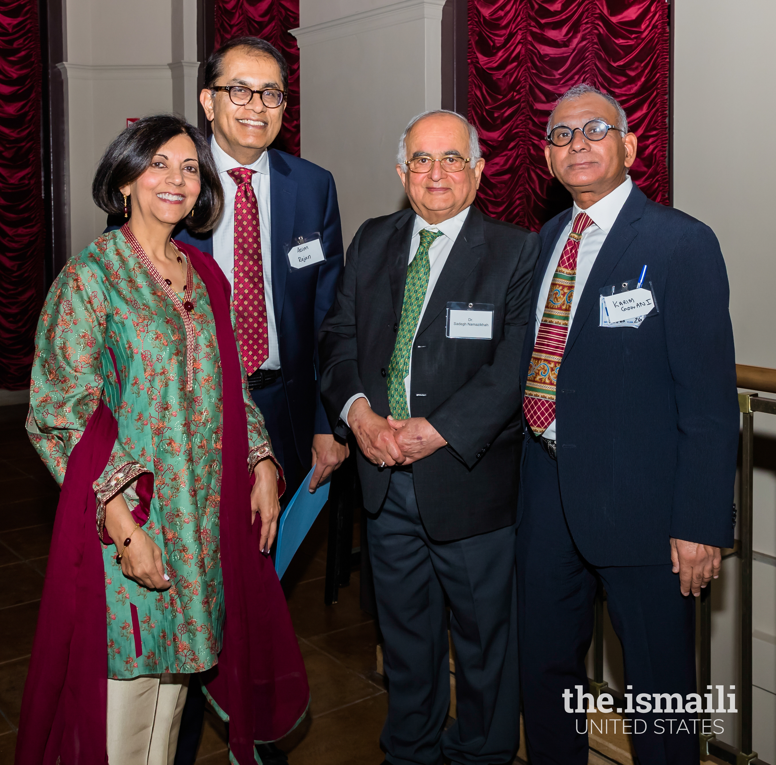 Dr. Shaheen Kassim-Lakha with her husband Azim Rajan, Dr. Sadegh Namazikah of IMAN Center, and Karim Gowani.