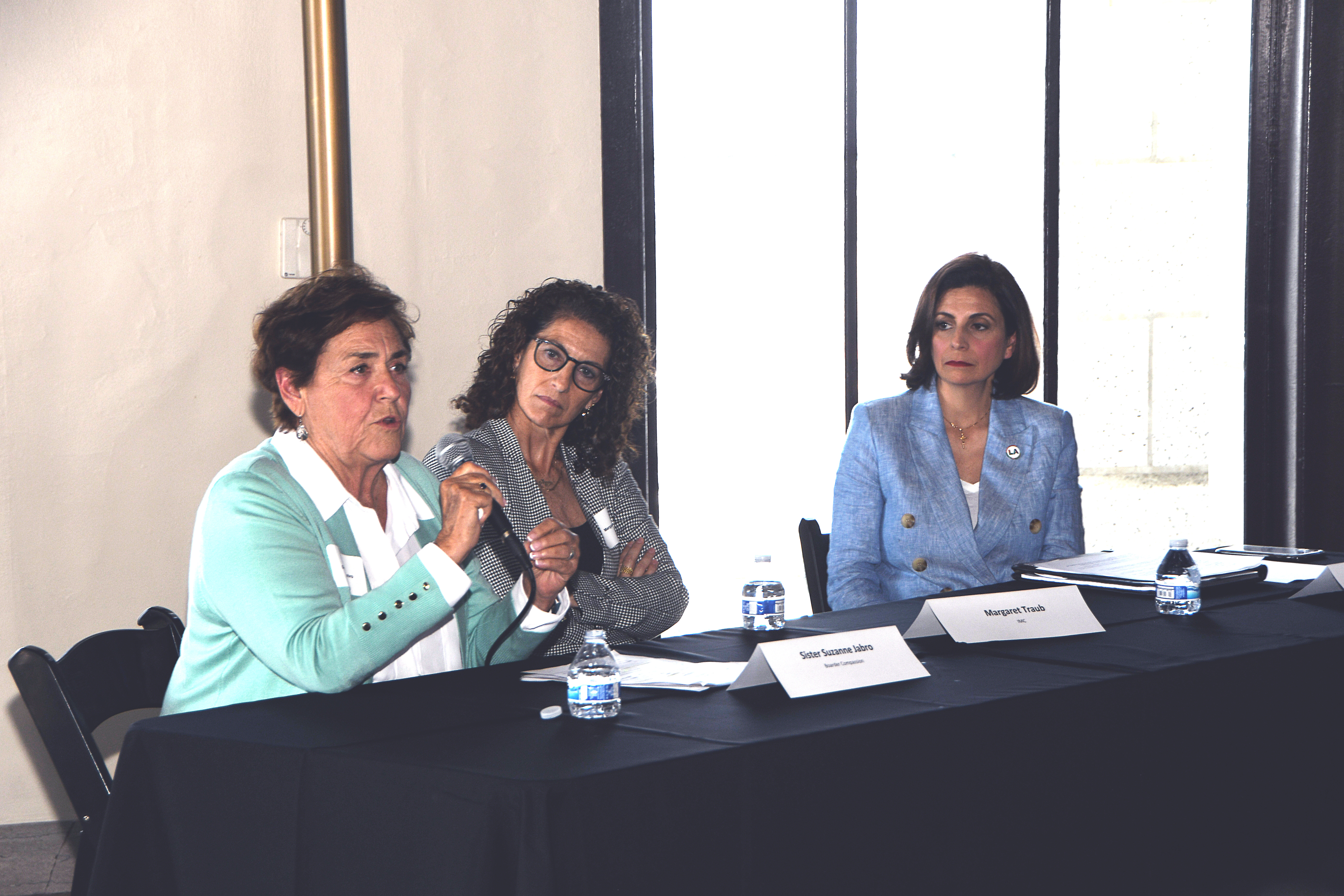 Sister Suzanna Jabro of Border Compassion, Margaret Traub of International Medical Corps, & Joumana Sylvan-Saba of LA Civil Rights.