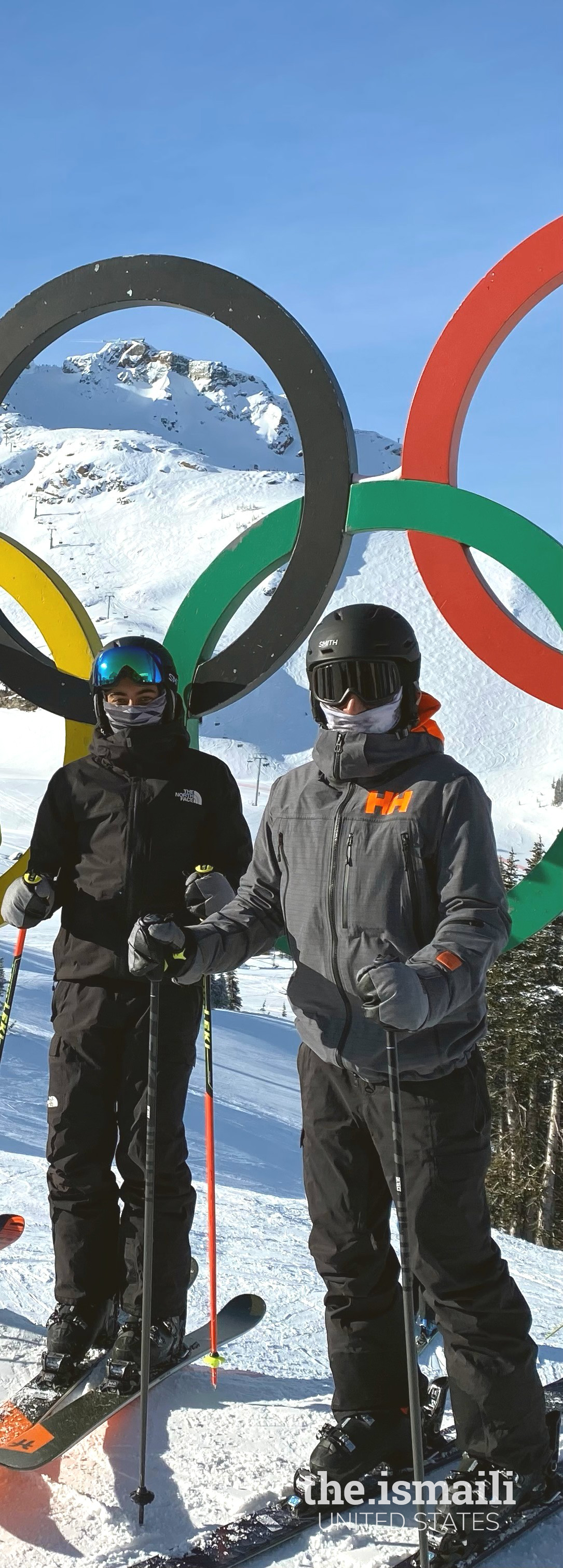 Nikhil and Emil skiing at Whistler, Canada, 2023