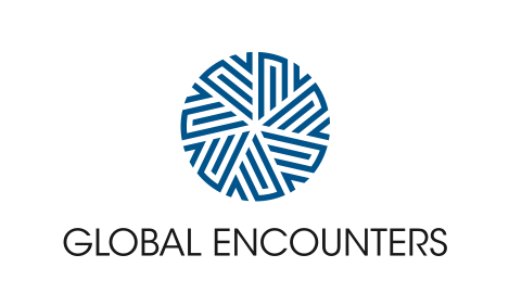 The Global Encounters logo shows Allah, The Incomparable, in a seven-sided geometric form. It is a step and repeat pattern depicting pathways to new opportunities and possibilities.