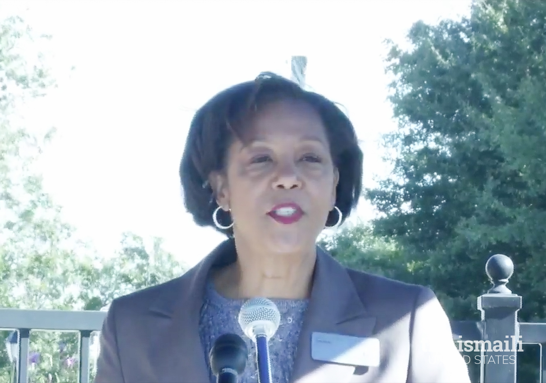 Dr. Jann Joseph, President of Georgia Gwinnett College, addresses the audience at the Gwinnett Rotary Club’s International Day of Peace event with a message of peace, unity, and service.