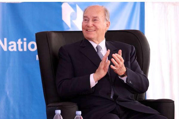 His Highness the Aga Khan applauds during the launch of Nation Media Group's press on Mombasa road on March 17, 2016.