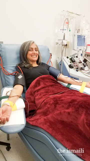 Salima donating bone marrow.