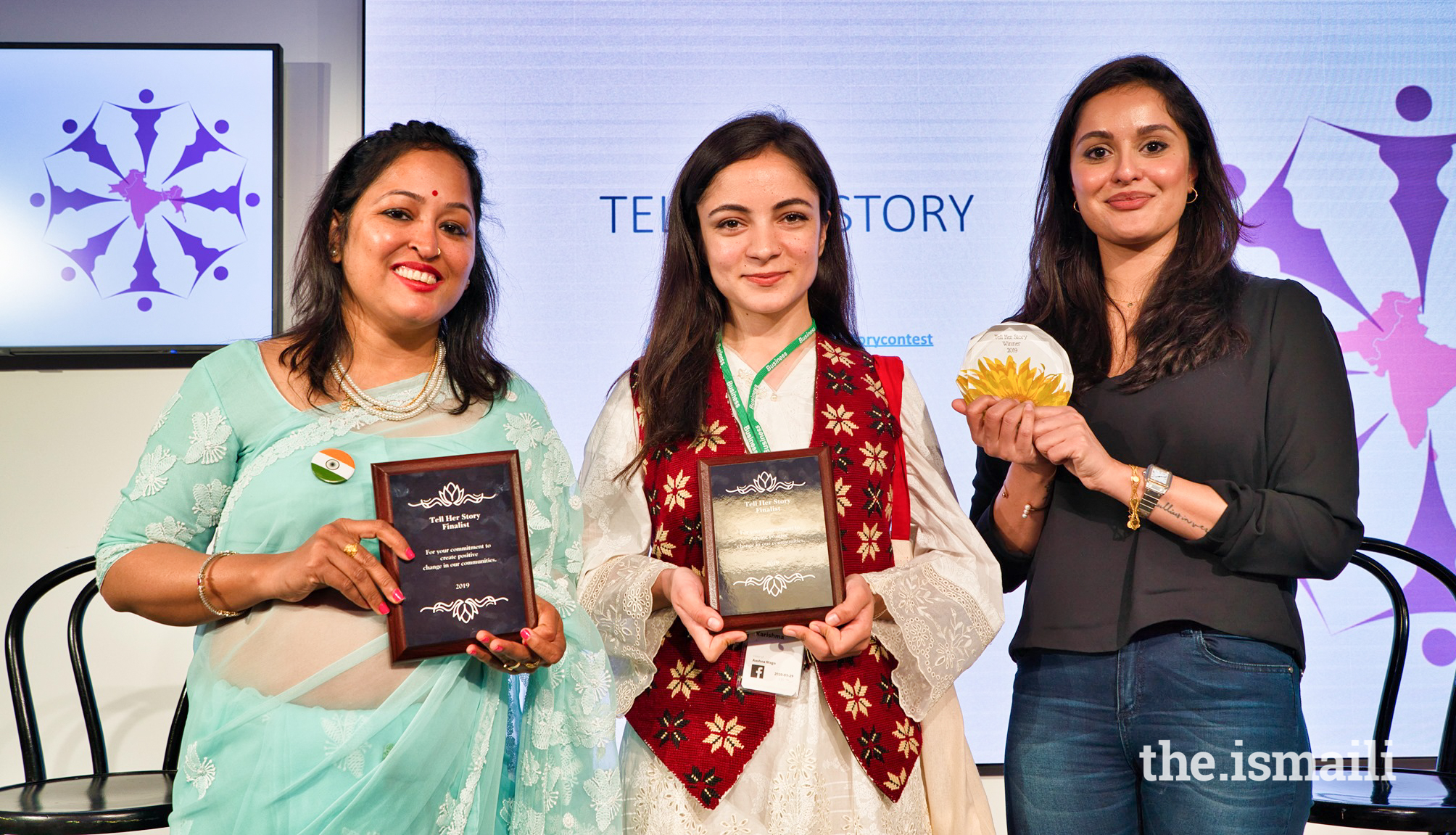 Karishma Ali (middle) at the Institute for South Asia Studies’ and Facebook’s “Tell a Story” finals at UC Berkeley.