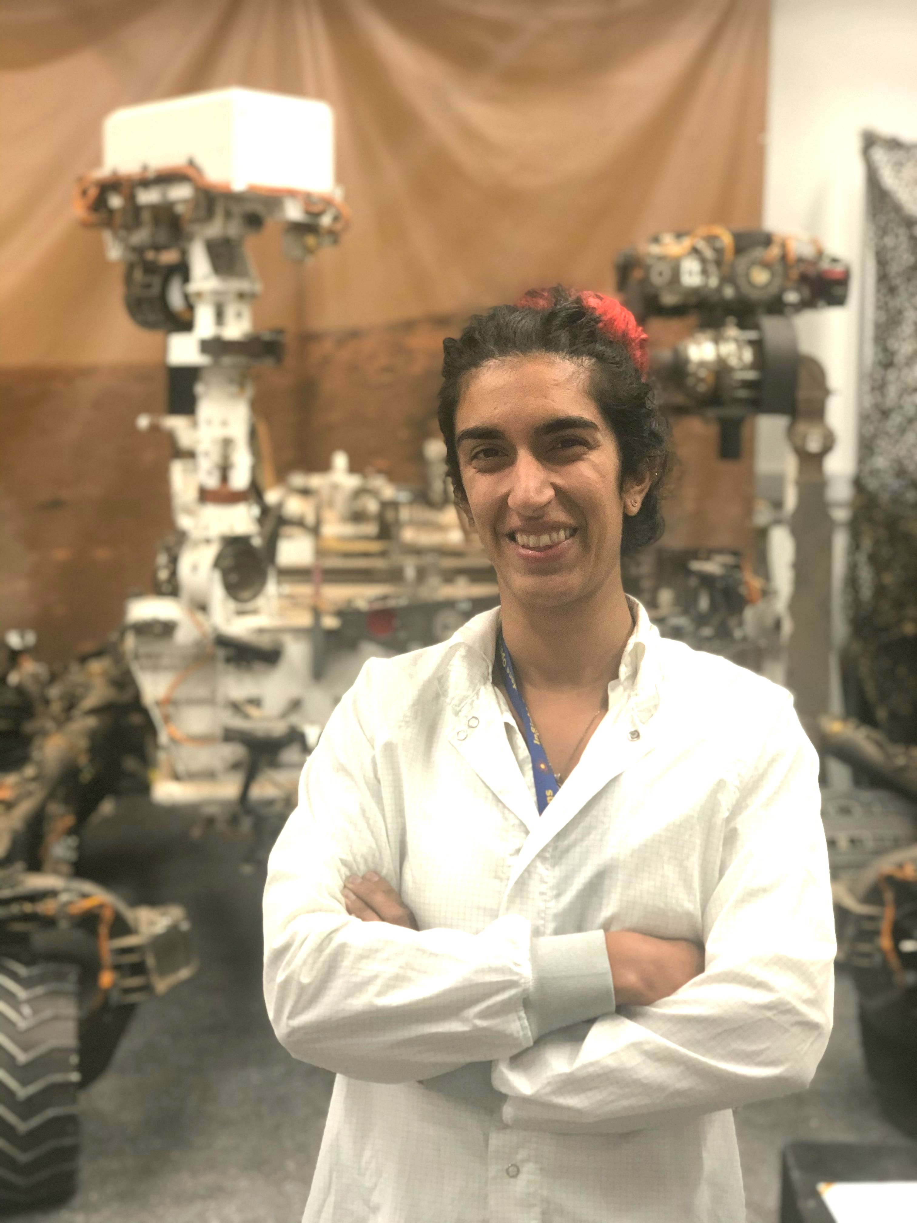 Farah in the In-Situ Instrument Laboratory at NASA’s Jet Propulsion Laboratory.