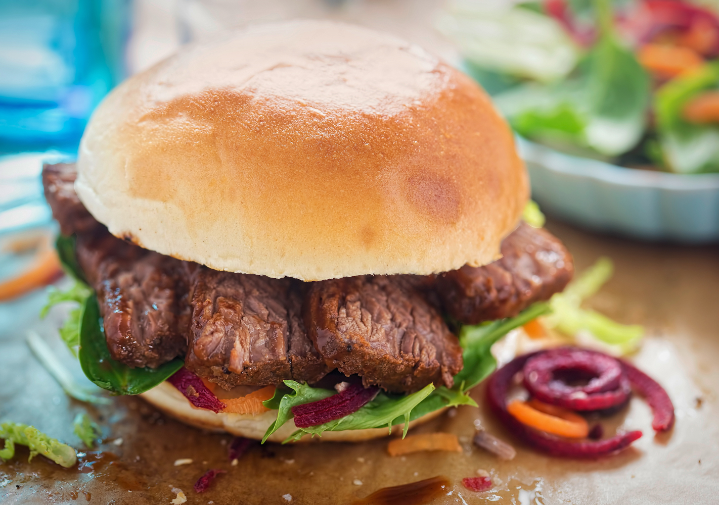 Juicy barbecued beef in a bun - who can resist?