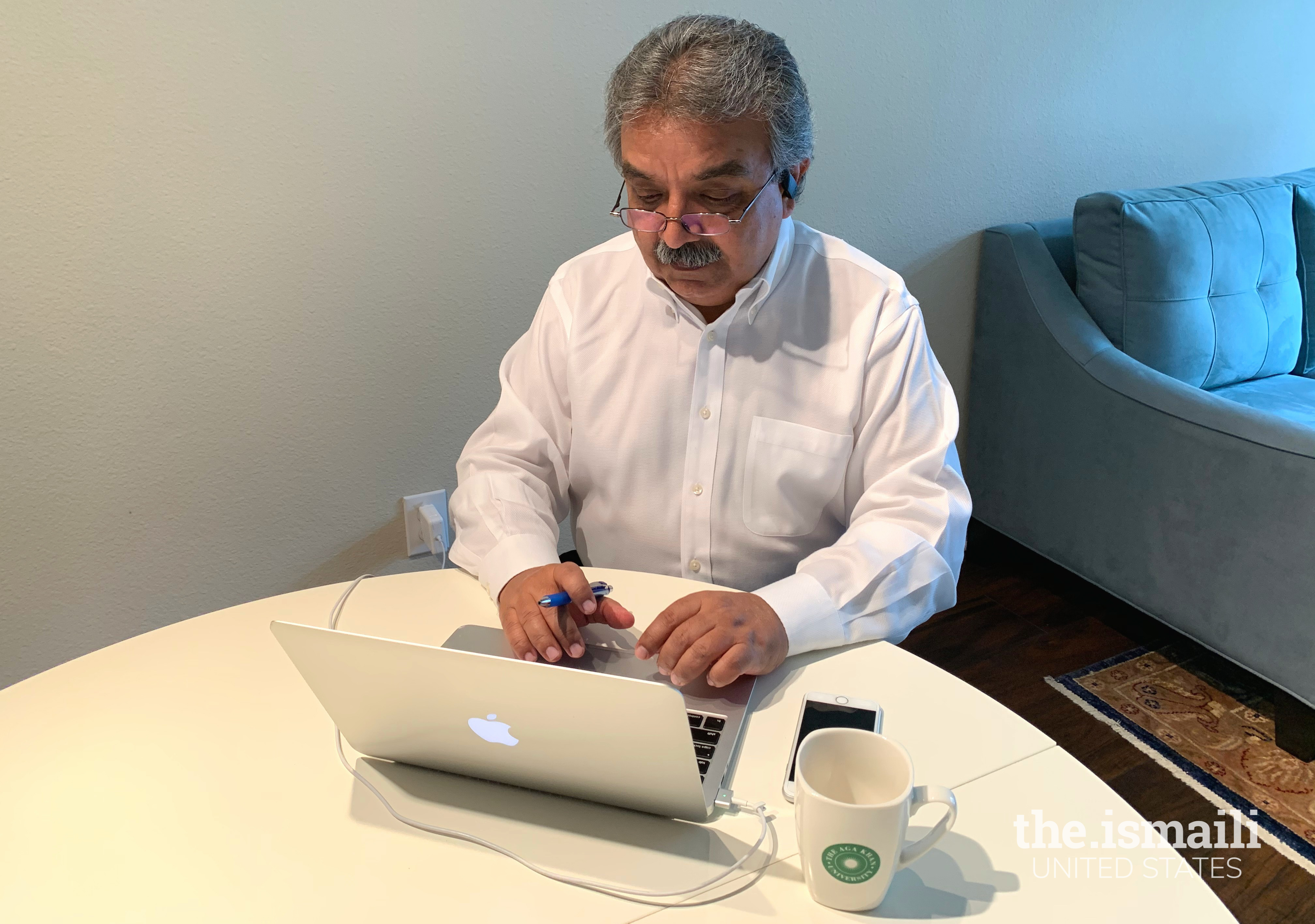 Zahir Janmohamed, Director at the Aga Khan University, still stranded in Houston and working remotely.