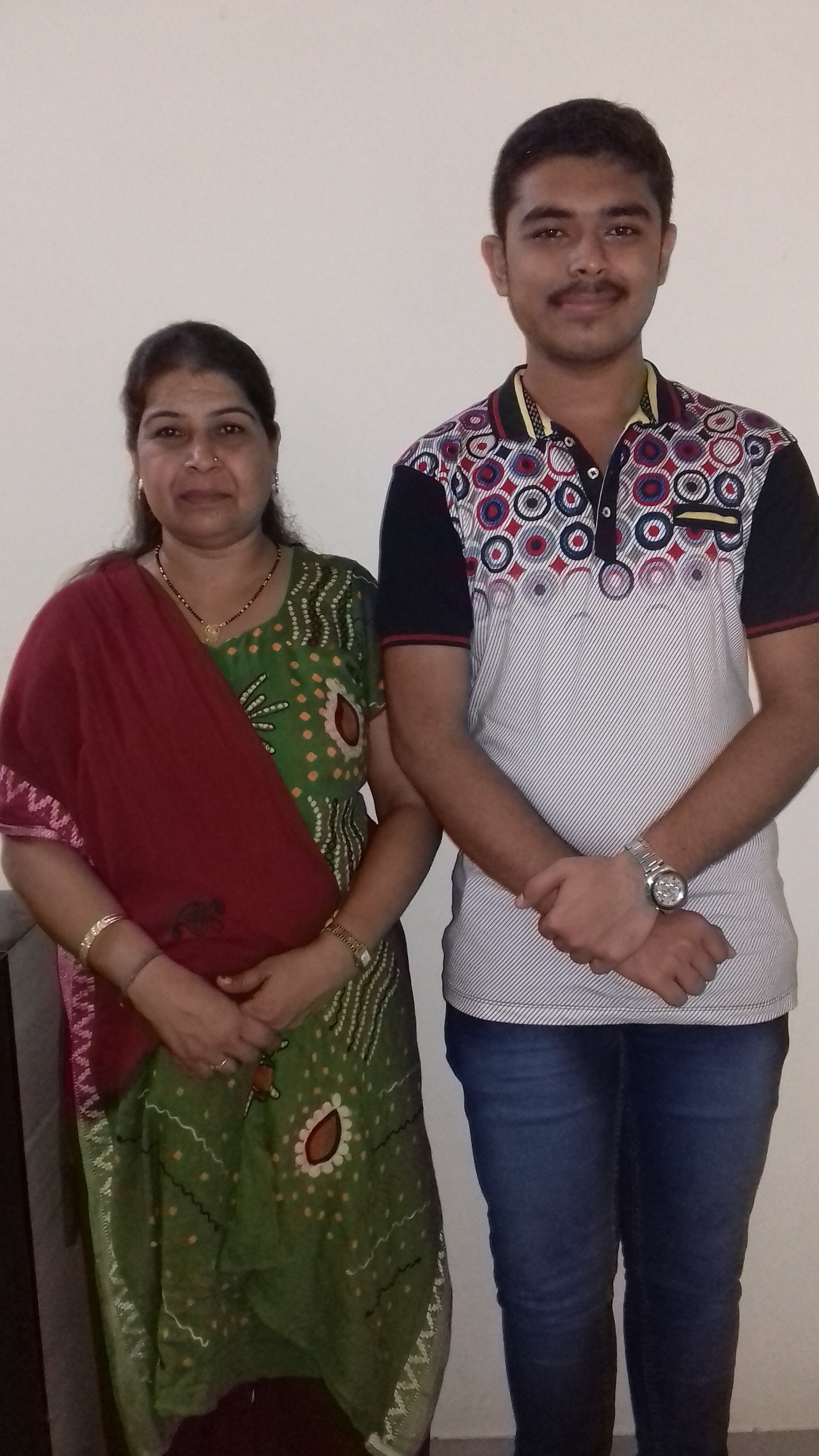 Monis Chunara with his mother