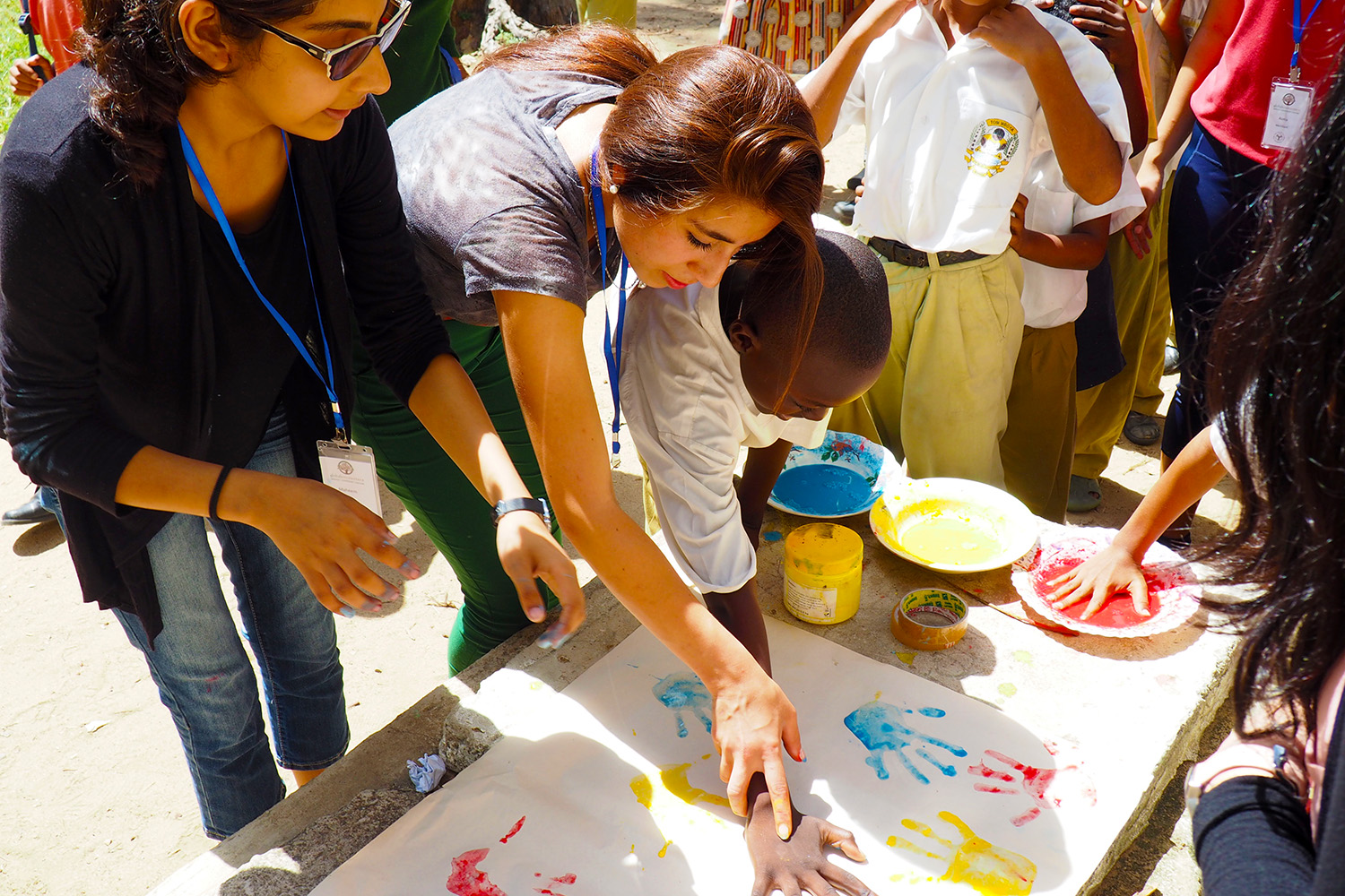 Global Encounters participants work with students at Tom Mboya Boys School in Mombasa. Global Encounters / Zahra Kassam