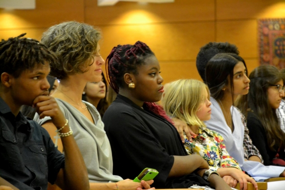 Some of the 20 students who completed the Fredric Roberts Photography Workshop attending their graduation ceremony at the Ismaili Centre, Lisbon. AKF Portugal / Sofia Nunes