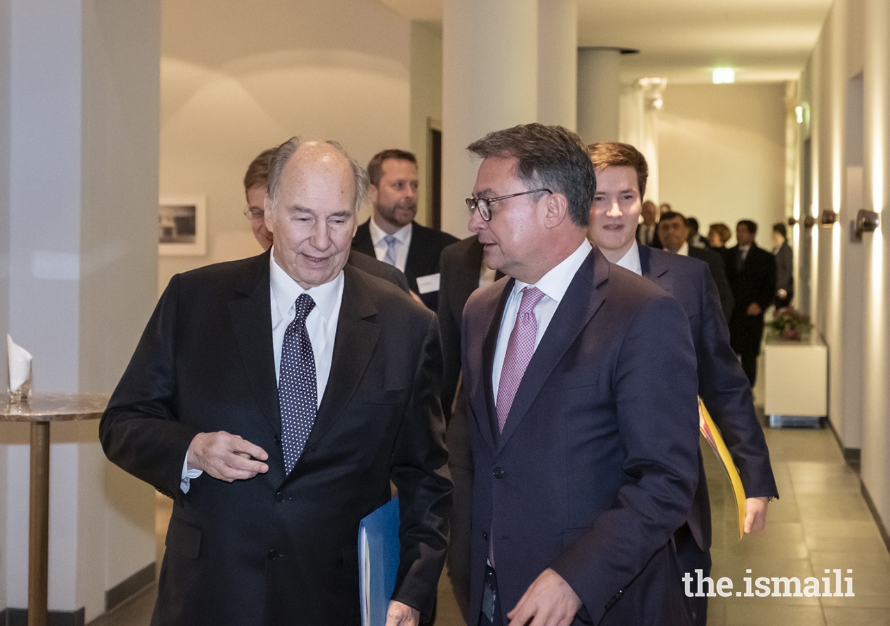 Mawlana Hazar Imam in conversation with Professor Dr Joachim Nagel, Member of the Executive Board of KfW.