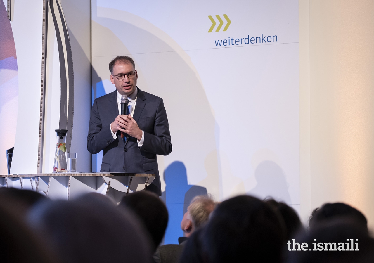 Niels Annen, Minister of State at Germany’s Federal Foreign Office, addresses guests gathered at the event entitled “Fragile States Thinking Ahead” in Berlin.