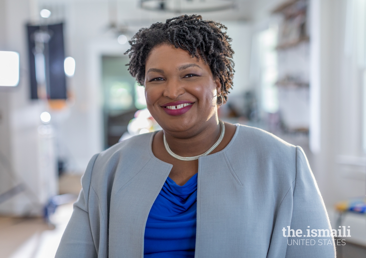 Ms. Stacey Abrams, politician, lawyer, voting rights activist, spoke on National Voter Registration Day on an Ismaili Jamatkhana and Center program.