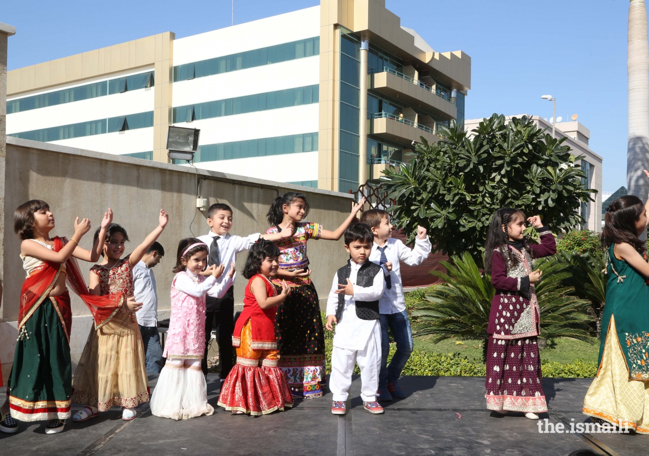 The youth entertain the Jamat during the Mela 