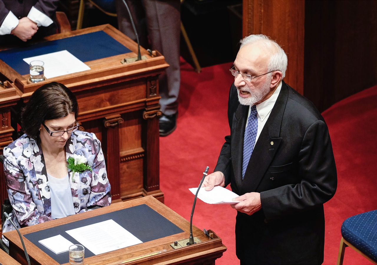 Sherali Hussein recites the Surah al-Fatiha at the opening of  new session of parliament at the Legislative Assembly of British Columbia. Government of British Columbia