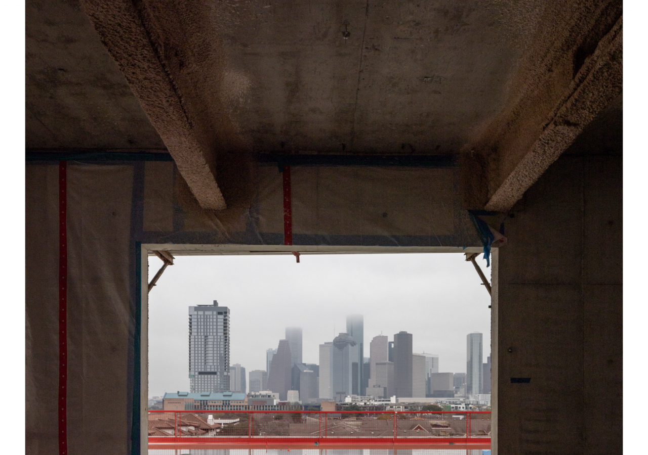 View of downtown Houston from the Ismaili Center