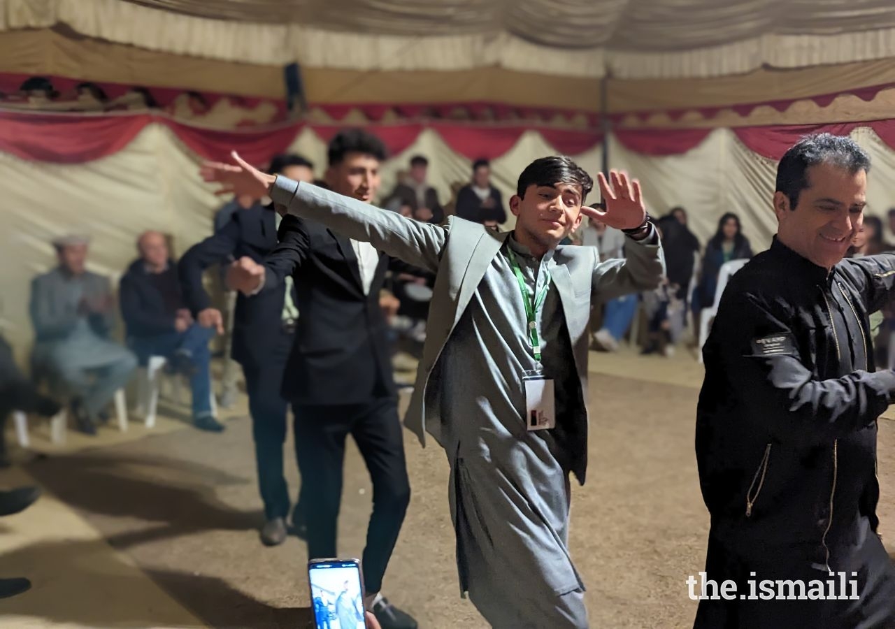 Global Encounters Camp participants and members of the Karimabad Jamat in Islamabad celebrating in a global Salgirah celebration. The celebration showcased various ways the Jamats from around the world celebrate our Imam’s birthday.