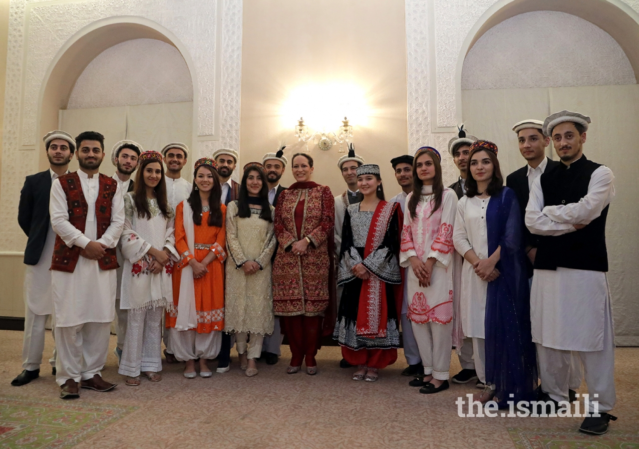 Princess Zahra Aga Khan with the performers at the institutional dinner in Islamabad