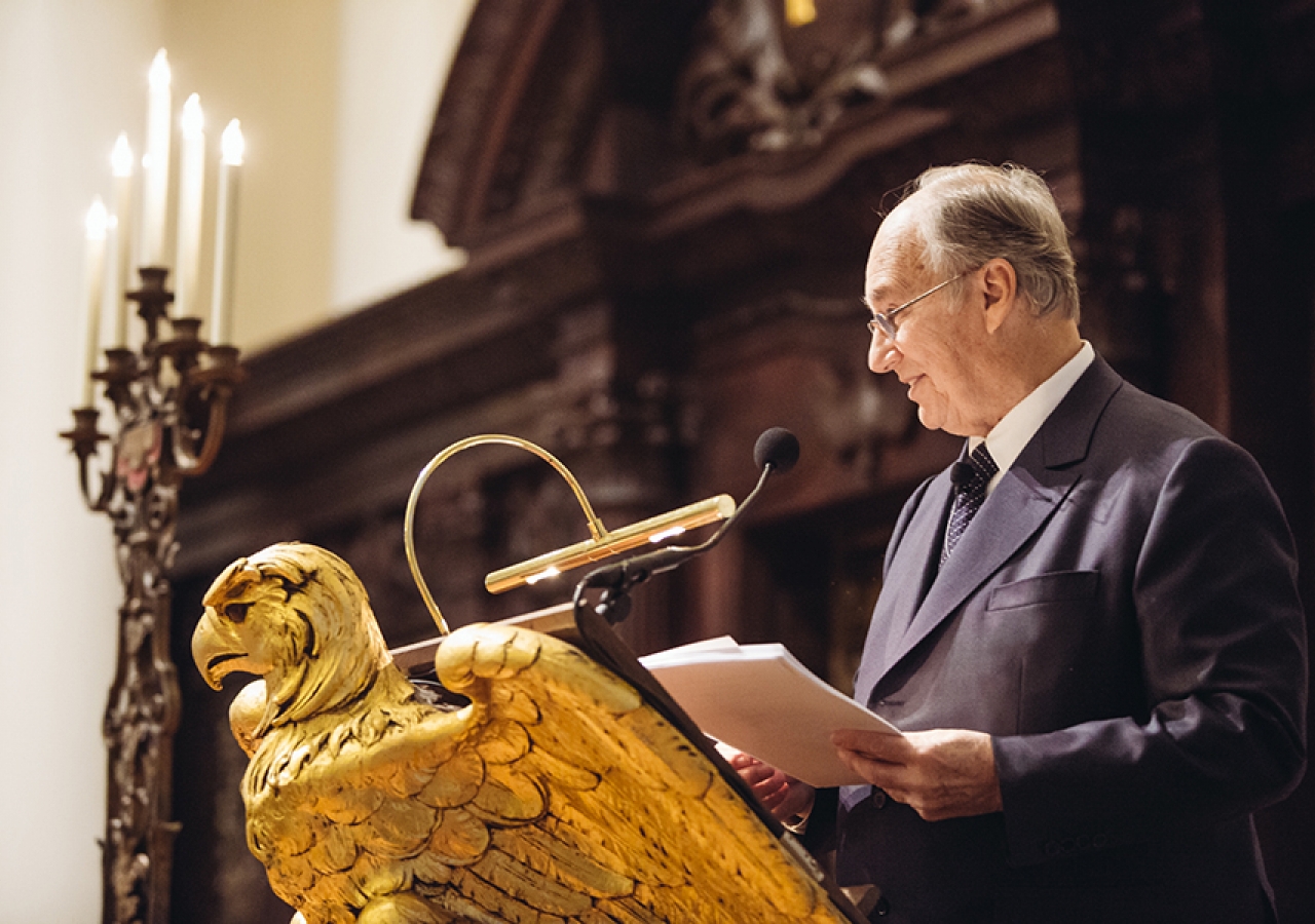 Mawlana Hazar Imam spoke as part of the Samuel L. and Elizabeth Jodidi Lecture Series, which provides for “the delivery of lectures by eminent and well-qualified persons for the promotion of tolerance, understanding and good will among nations, and the peace of the world."