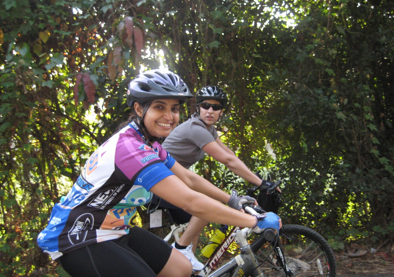 Participants braved the heat and the open road to keep cycling the 550 kilometres from Mumbai to Goa. 