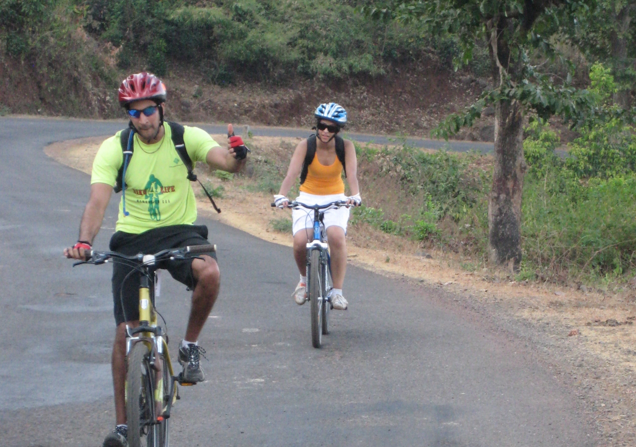 Participants braved the heat and the open road to keep cycling the 550 kilometres from Mumbai to Goa. 