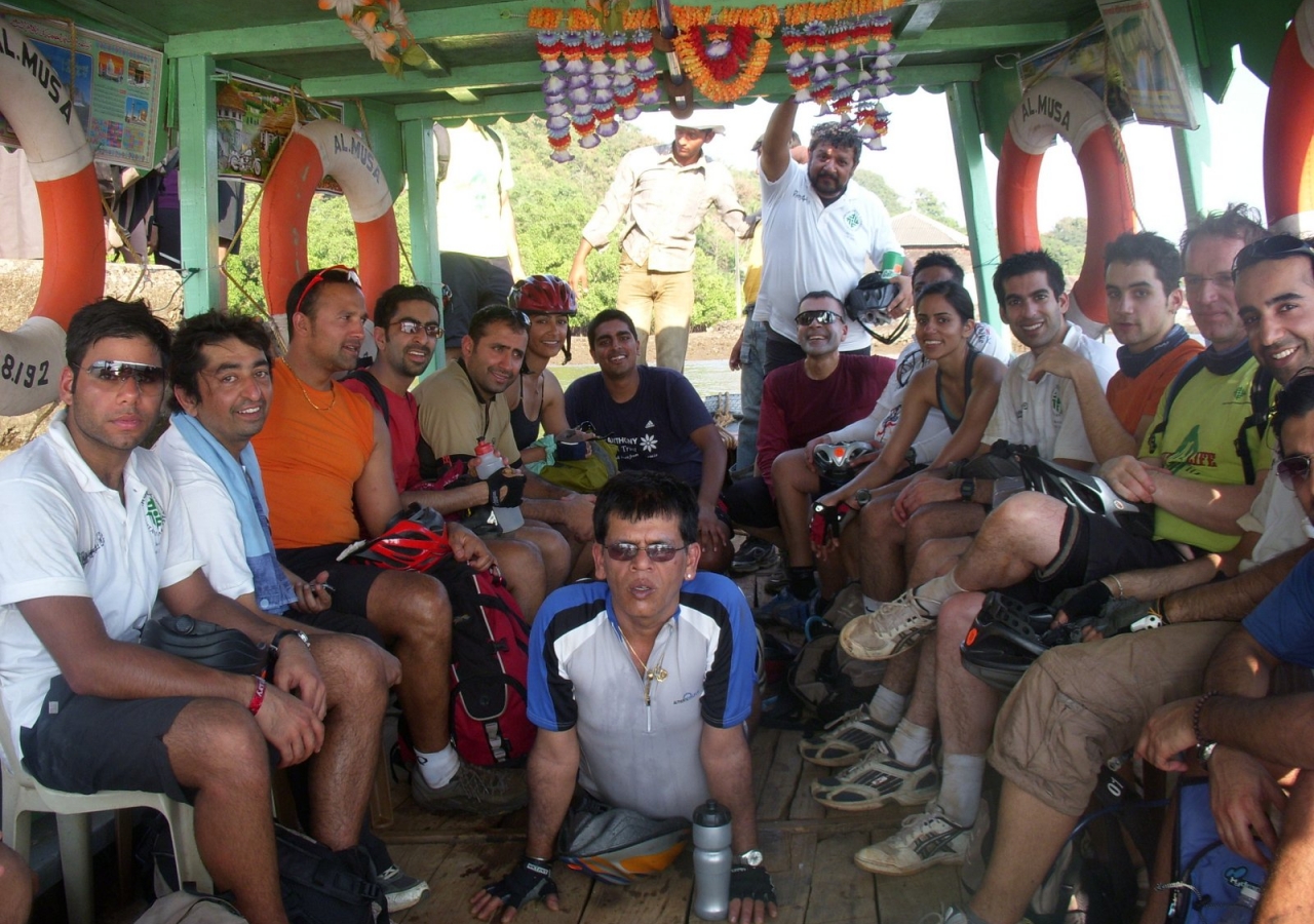 Travelling along the West coast of India meant that participants often had to cross waterways with the help of local ferries.  