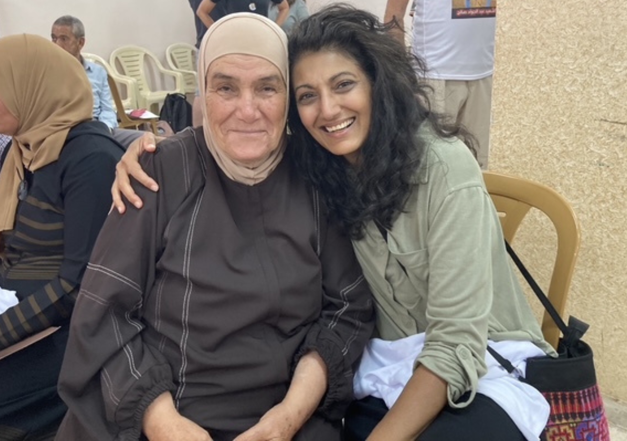 Farrah in Palestine with a grandmother who lives in the West Bank- Farrah went to Palestine on a personal and storytelling quest