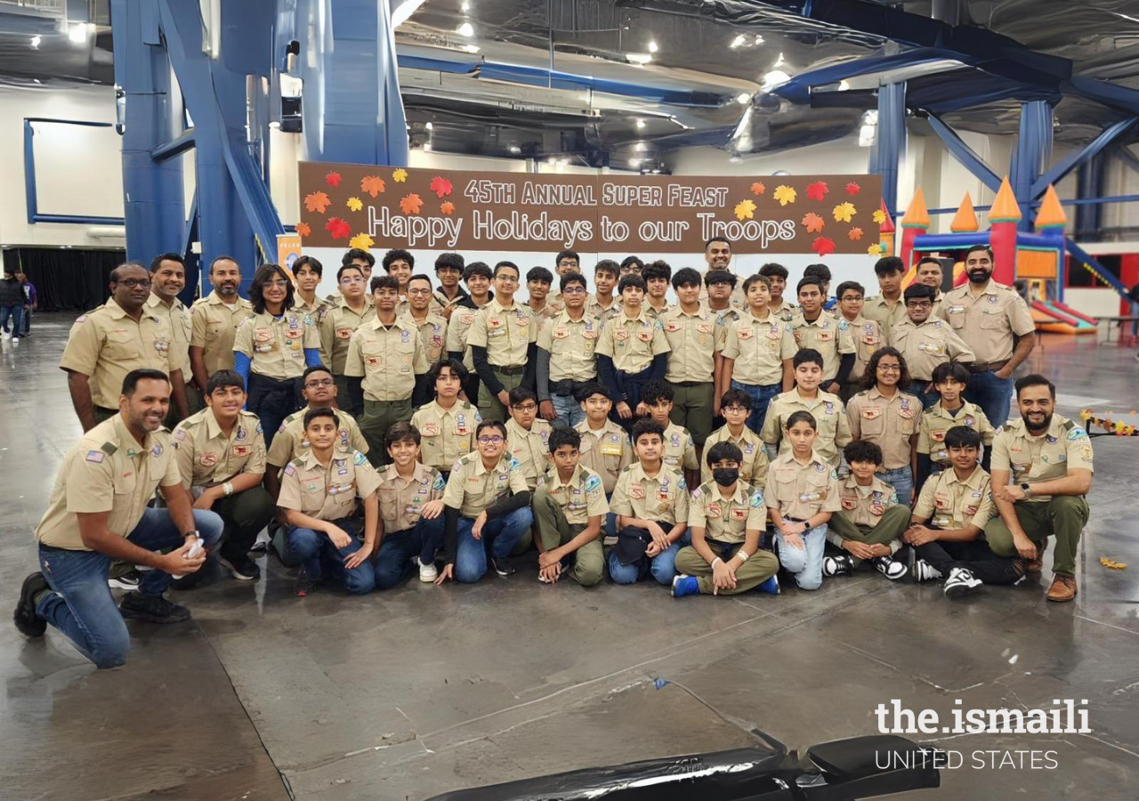 Boy Scout Troop 797 participates in the Ismaili CIVIC service event at the George R. Brown Convention Center.