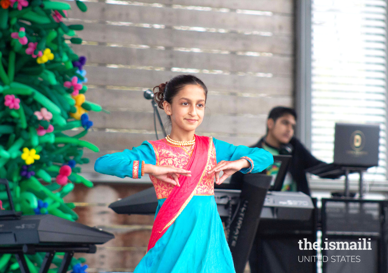 Young performer sharing South Asian dance tradition to commemorate Navroz