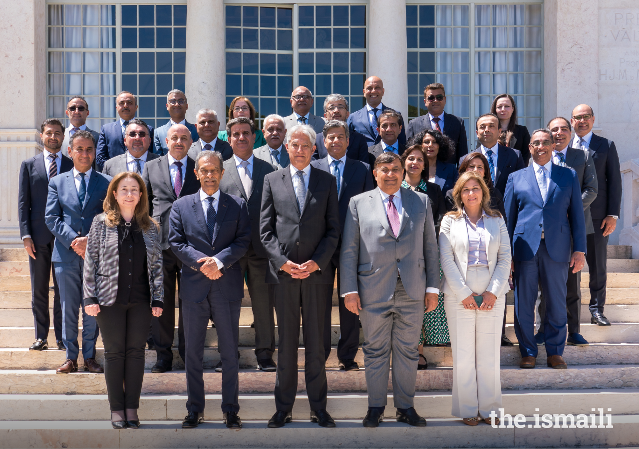 Members of the Ismaili Leaders' International Forum (LIF) gather for a group photograph at the Diwan of the Ismaili Imamat in Lisbon.