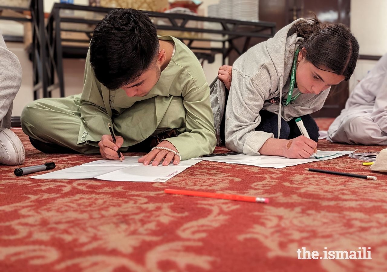 Global Encounters Camp participants reflecting on their experiences in Lahore.