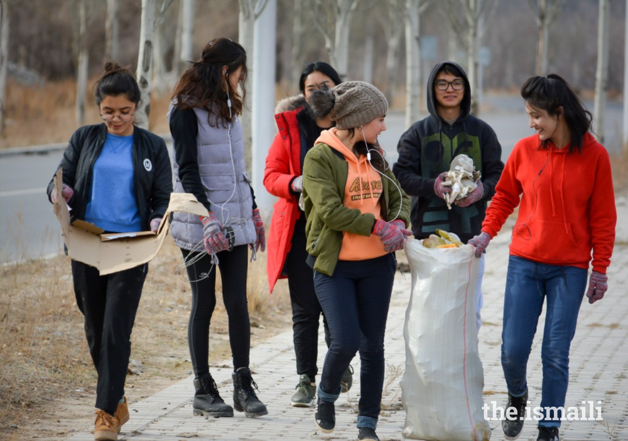 Razakar volunteers have collected trash and thousands of plastic bottles from areas close to UCA's campus, the Naryn river, and the local botanic garden.