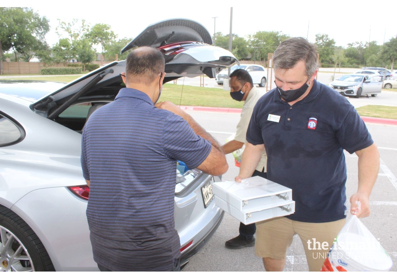 Ismaili CIVIC Supply Drive: Cedar Park City Council Member Jim Penniman Morin donated supplies, and also volunteered at the event with his family.