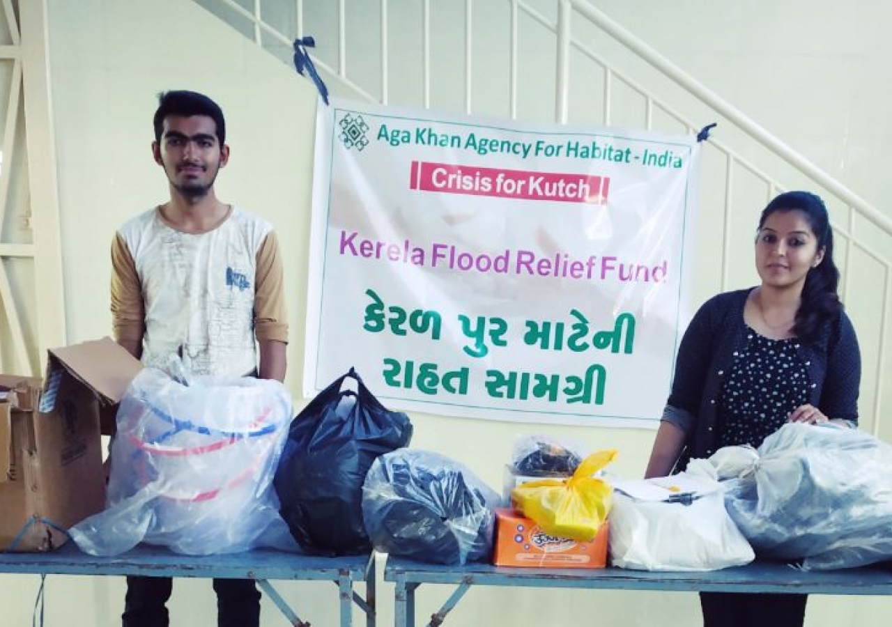 Collection of flood relief material