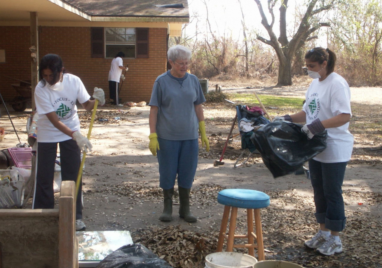 FOCUS volunteers offer support to the community in Beaumont, Texas in the aftermath of Hurricane Ike.