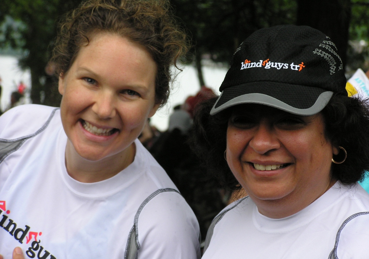 Rozina Issani with her guide, Kate.