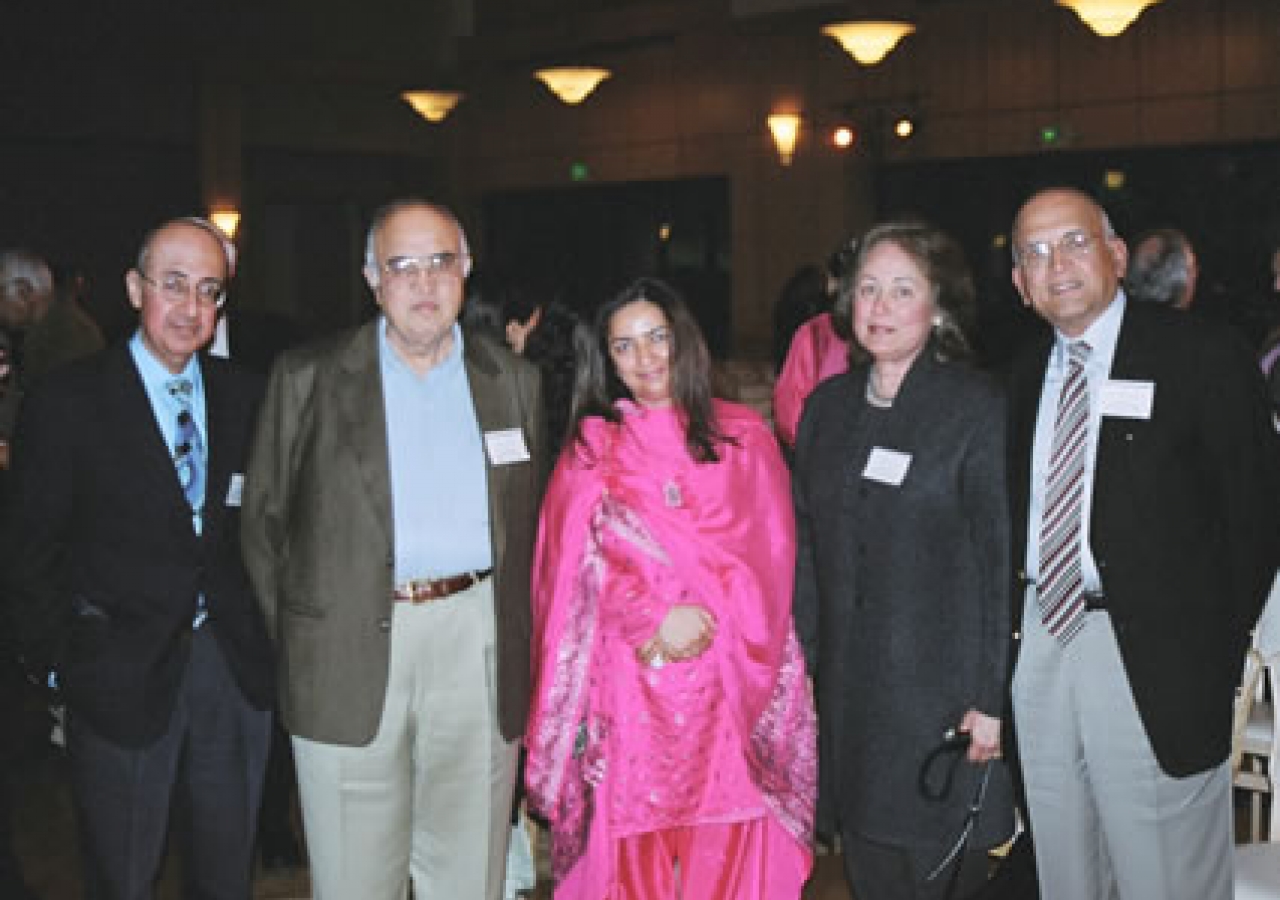 Guests at the Milad in Palo Alto, California (from left to right): Dr. Rafiq Dossani, Chairman, Aga Khan Economic Planning Board for USA, Kanwal Rekhi, Silicon Valley entrepreneur, Samia Rashid, President, Council for the Western USA, and Professor and Mr