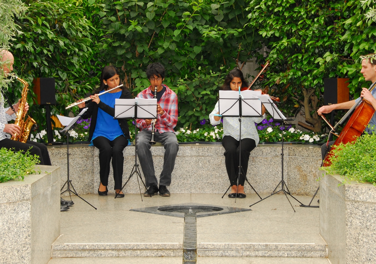 “Flow” specially composed for the 25th anniversary of the Ismaili Centre, London, is performed by Jonathan Eato and Thomas Maternik from Royal College of Music together with members of Ismaili Community Ensemble.