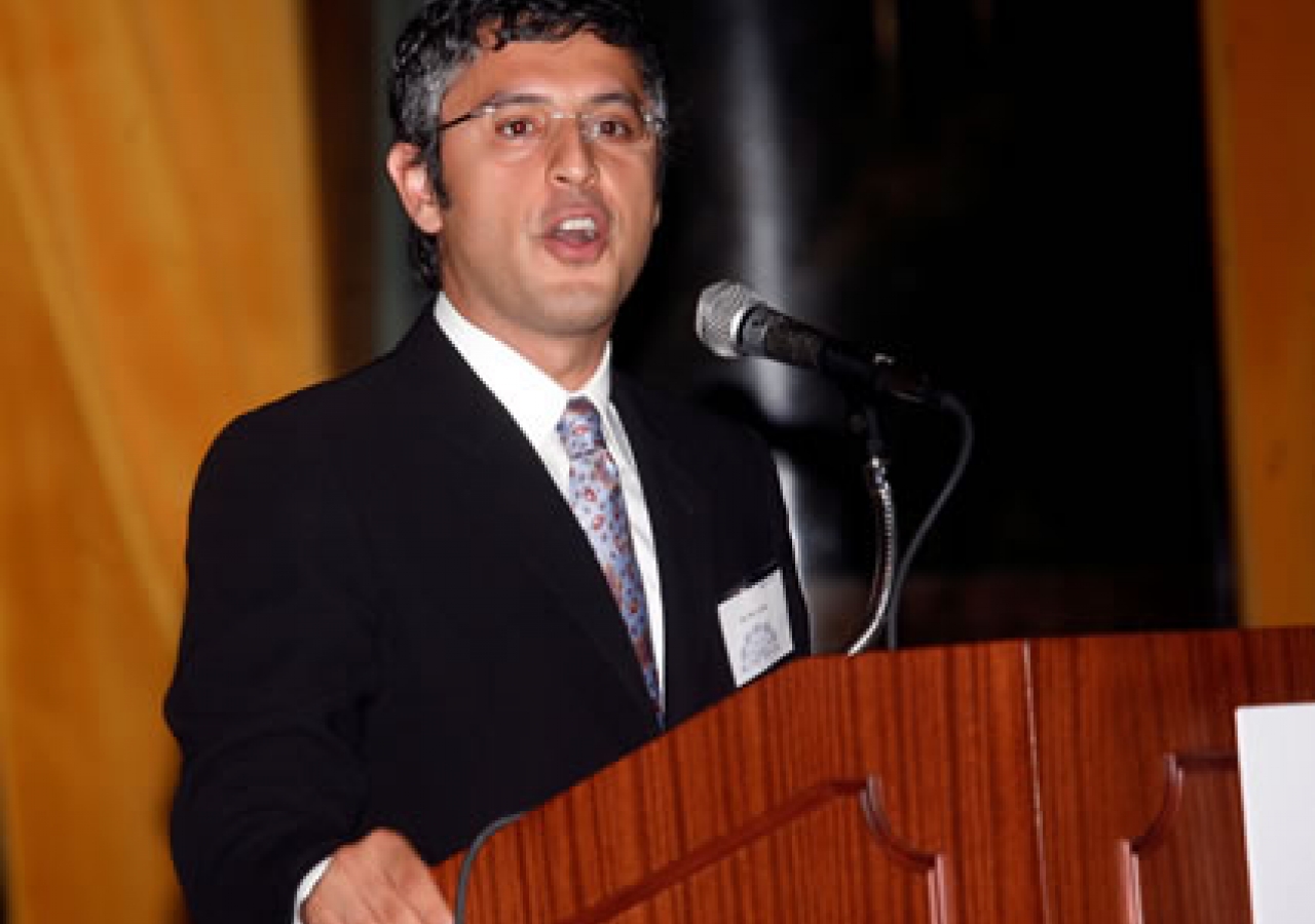 Dr. Reza Aslan delivering his keynote address in New York 