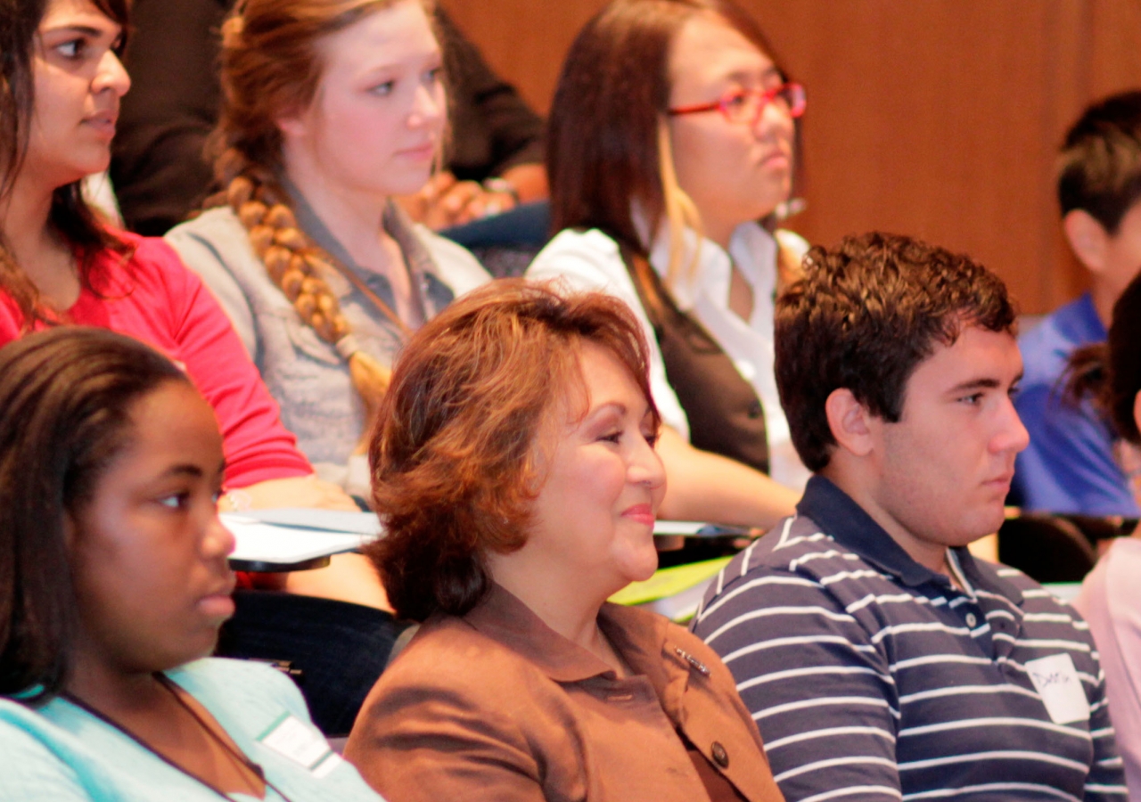 Participants and parents listen to the speakers at the fourth Annual Youth Summit and Diversity Dialogue held at Southern Methodist University in Dallas.
