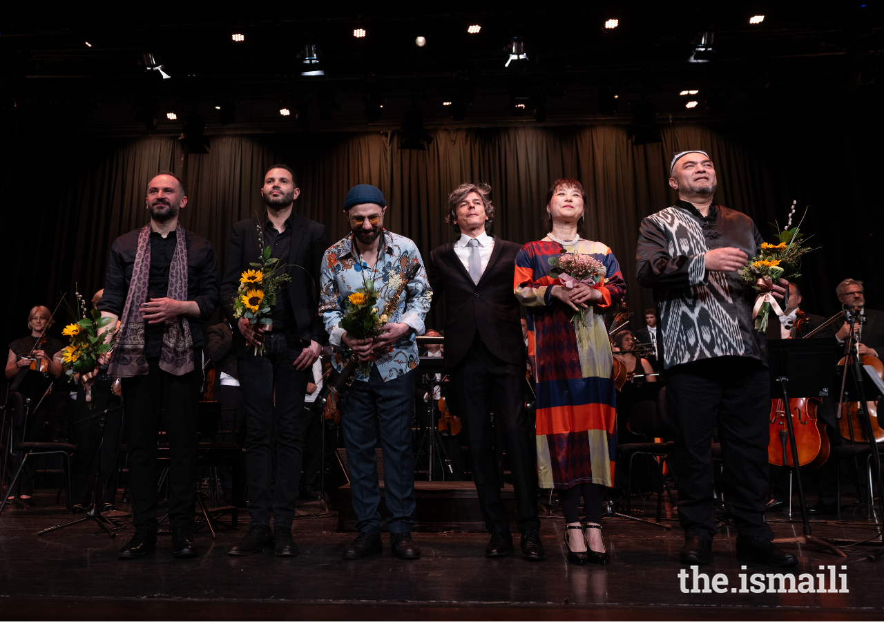 The Aga Khan Master Musicians acknowledge the audience at the sold-out venue.