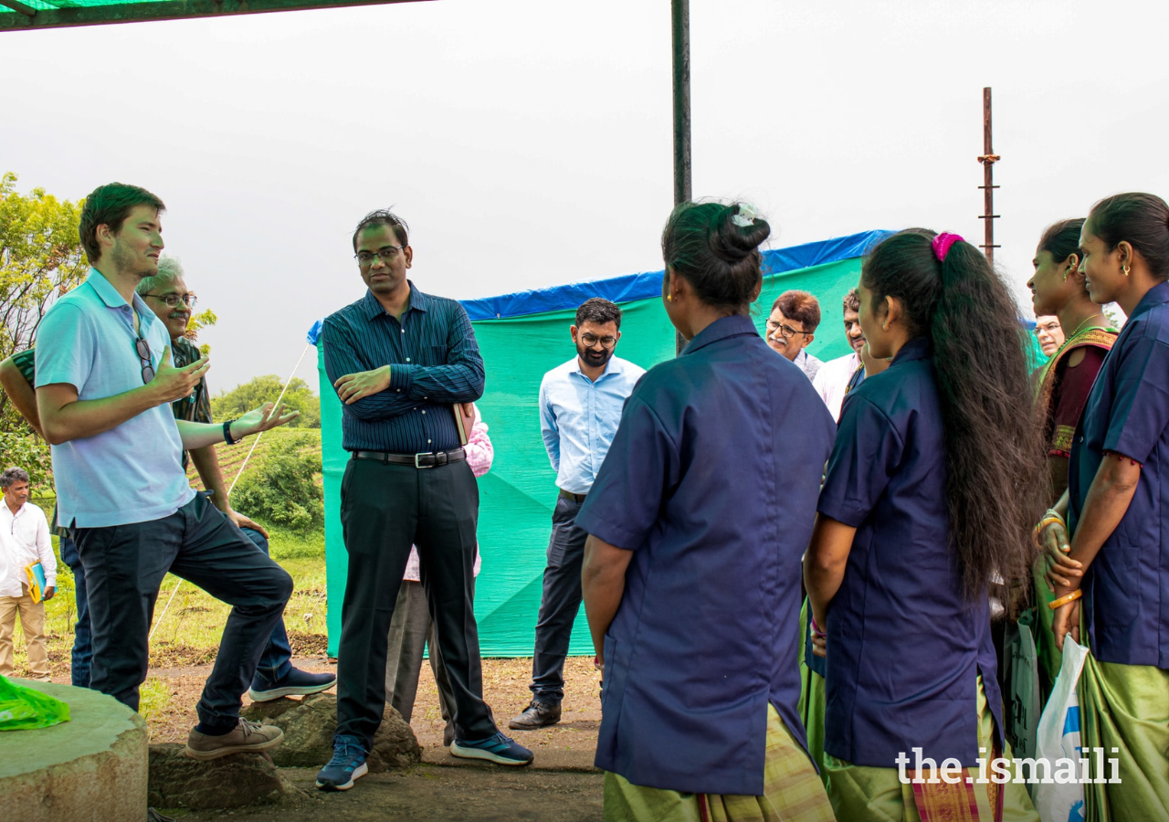 Prince Aly Muhammad meets a group of Pashu Sakhis, women paraveterinary workers who support local village farmers tend to livestock.