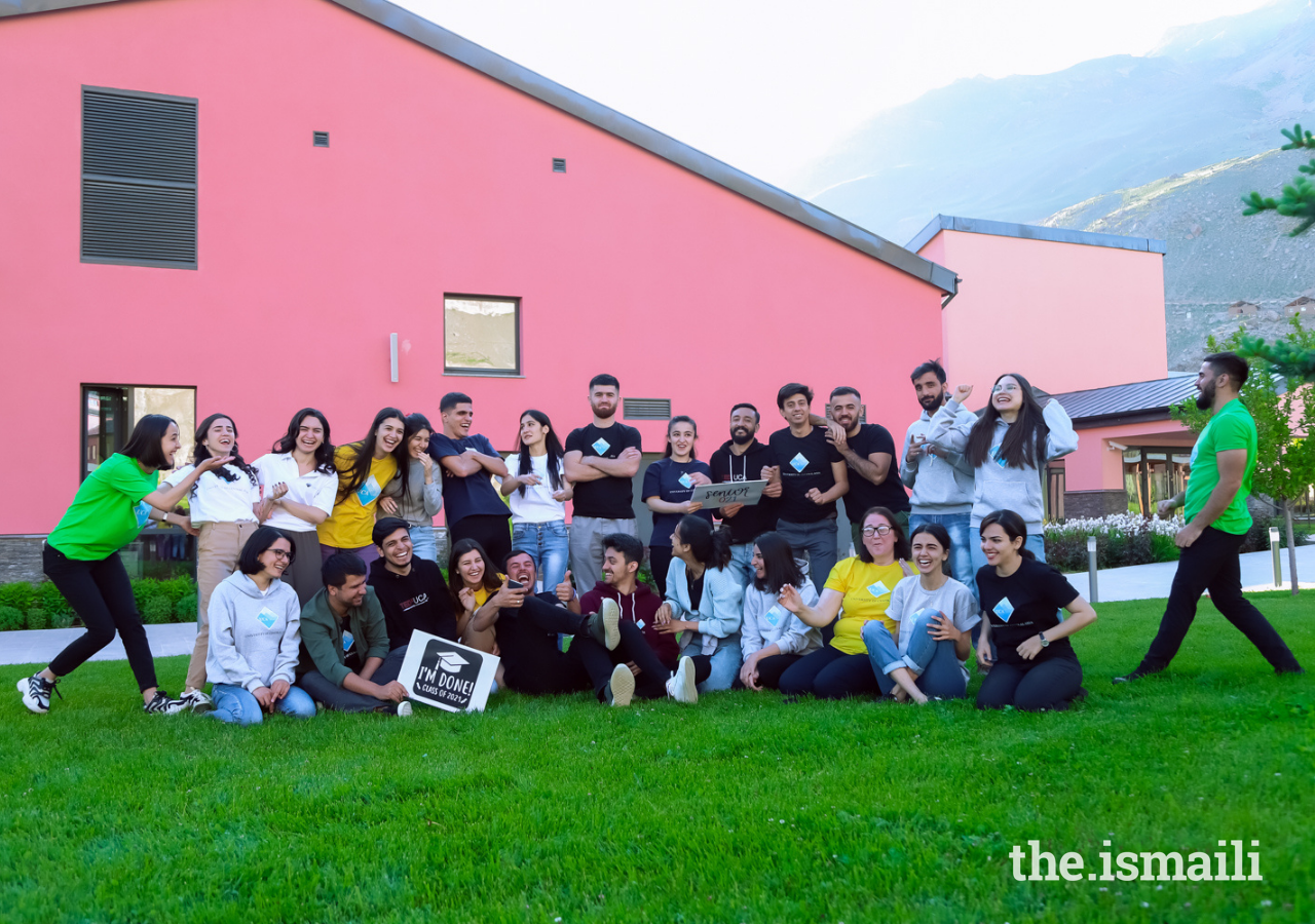 Students at the University of Central Asia’s Khorog campus celebrate completing their undergraduate degrees.