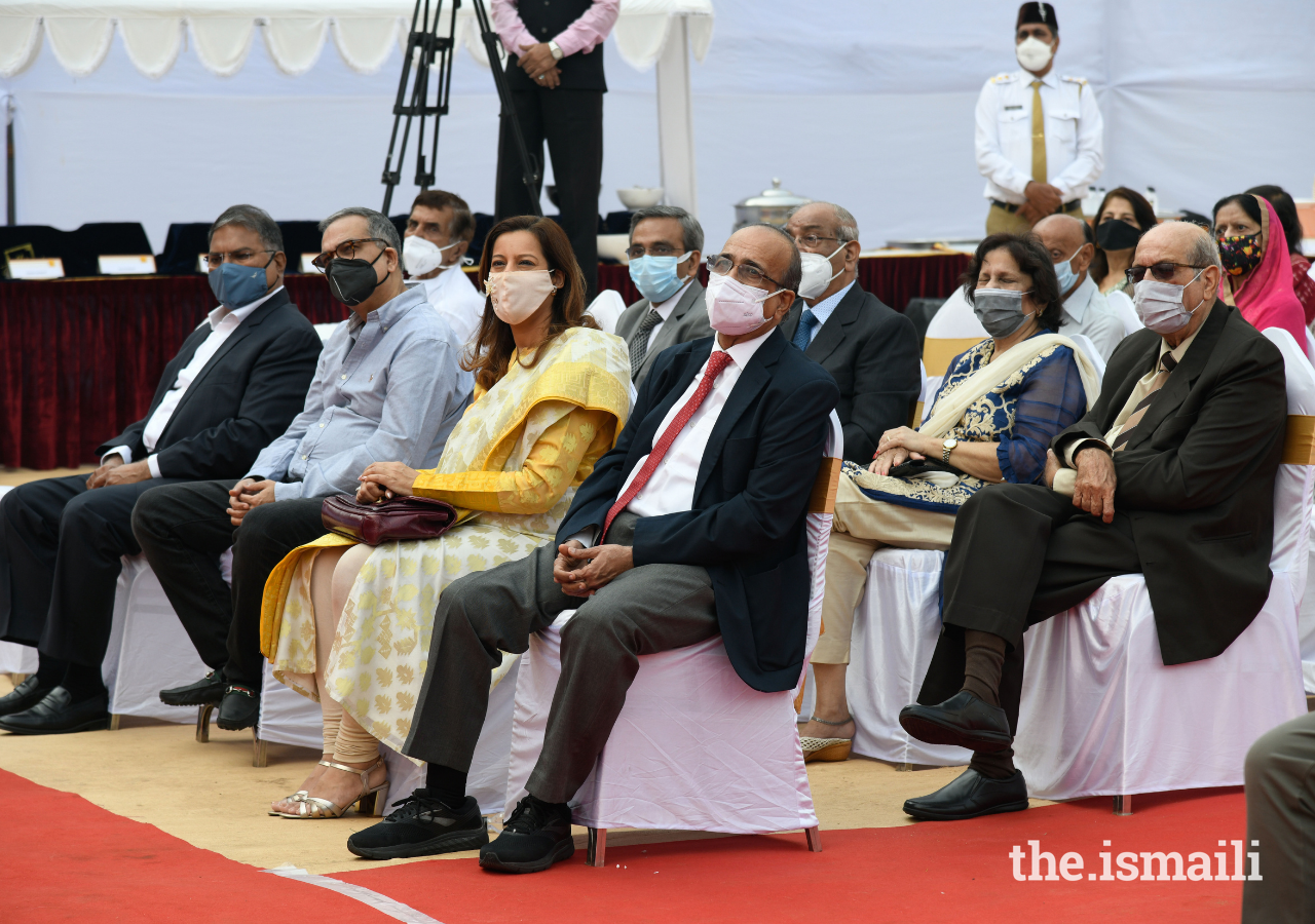 Guests gathered for the commencement of the redevelopment of the Aga Hall Estate in South Mumbai on Sunday 13 February 2022.