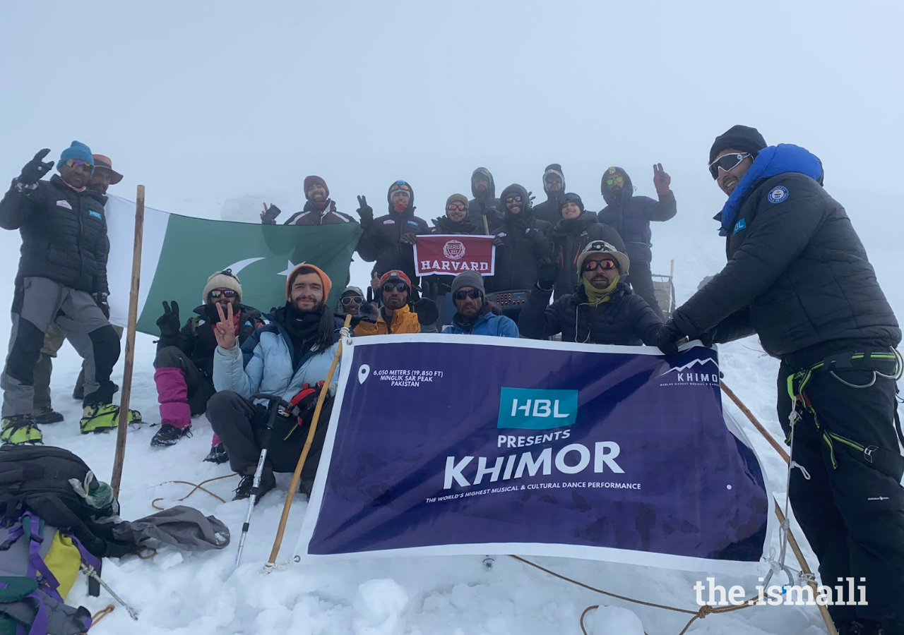 Team Khimor at the summit of Minglik Sar Peak in Shimshal Valley, after a 14-day hike.